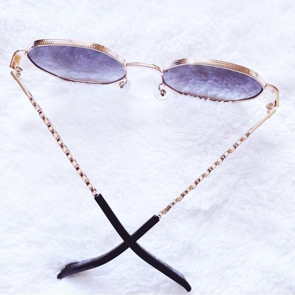 Phoebe Blue & Clear Geometric Sunglasses - Picture 11 of 13